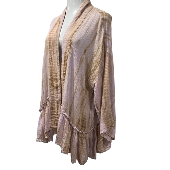 Free People Sasha Kimono Belted Gauzy Top, Lavender Tan, XS/S - Picture 7 of 13